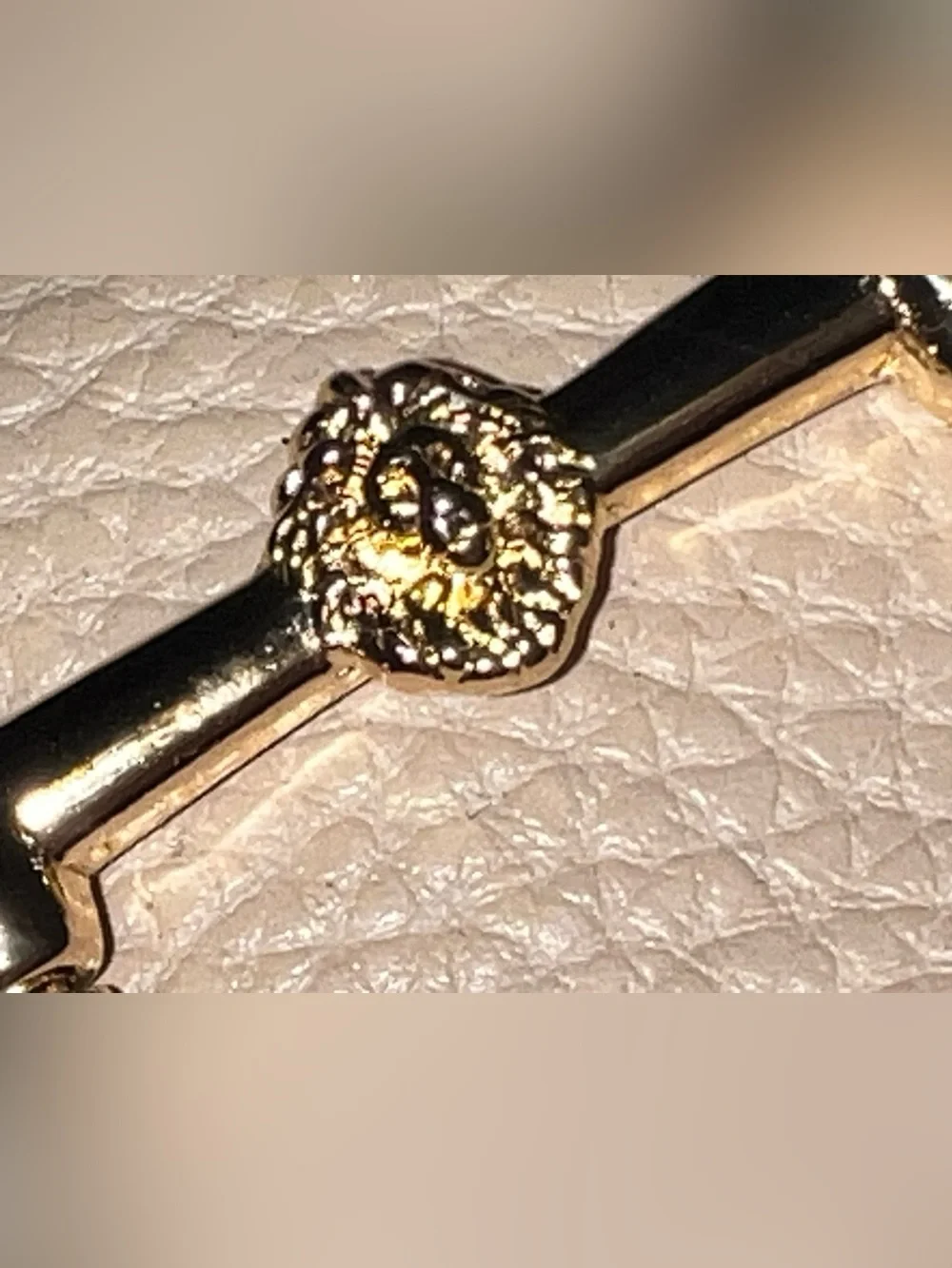 Anne Klein Pebble Leather Wallet Cream Zip Around